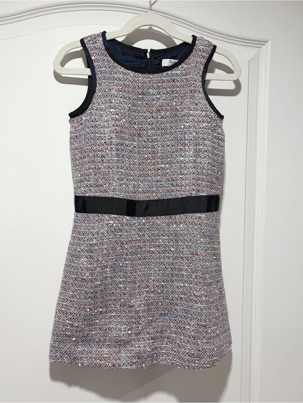 EUC Brooks Brothers Girls Sleeveless Tweed A-Line Dress size 4T
